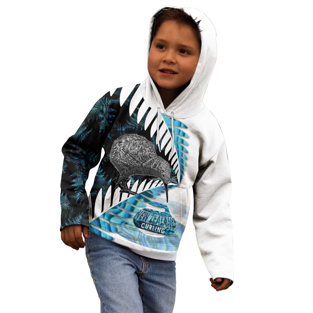 New Zealand Silver Fern Curling Personalised Kid Hoodie Aotearoa Kiwi Ponga Paua Shell Version - Aussie Hoodie