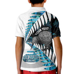 New Zealand Silver Fern Curling Personalised Kid Polo Shirt Aotearoa Kiwi Ponga Paua Shell Version - Aussie Hoodie
