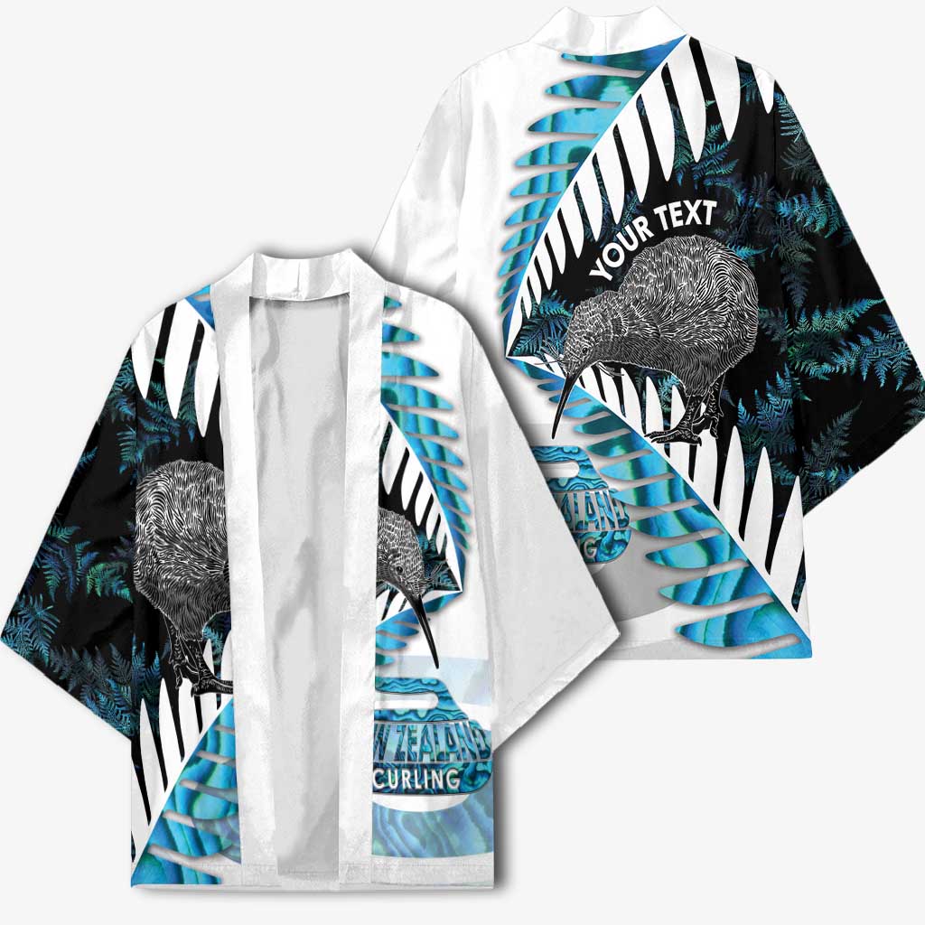 New Zealand Silver Fern Curling Personalised Kimono Aotearoa Kiwi Ponga Paua Shell Version - Aussie Hoodie