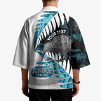 New Zealand Silver Fern Curling Personalised Kimono Aotearoa Kiwi Ponga Paua Shell Version - Aussie Hoodie
