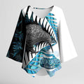 New Zealand Silver Fern Curling Personalised Kimono Sleeve Blouse Aotearoa Kiwi Ponga Paua Shell Version - Aussie Hoodie