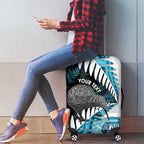 New Zealand Silver Fern Curling Personalised Luggage Cover Aotearoa Kiwi Ponga Paua Shell Version - Aussie Hoodie