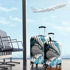 New Zealand Silver Fern Curling Personalised Luggage Cover Aotearoa Kiwi Ponga Paua Shell Version - Aussie Hoodie