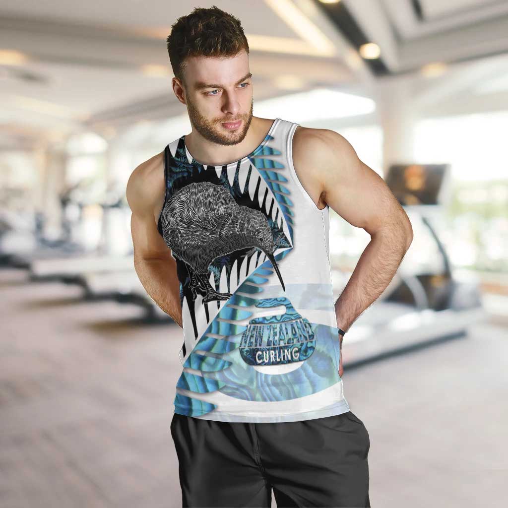 New Zealand Silver Fern Curling Personalised Men Tank Top Aotearoa Kiwi Ponga Paua Shell Version - Aussie Hoodie