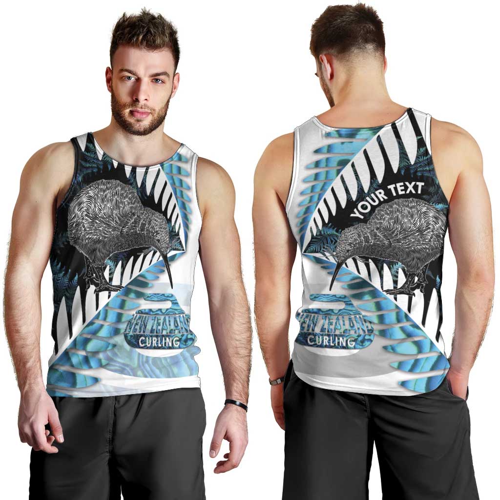New Zealand Silver Fern Curling Personalised Men Tank Top Aotearoa Kiwi Ponga Paua Shell Version - Aussie Hoodie