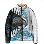New Zealand Silver Fern Curling Personalised Padded Jacket Aotearoa Kiwi Ponga Paua Shell Version - Aussie Hoodie