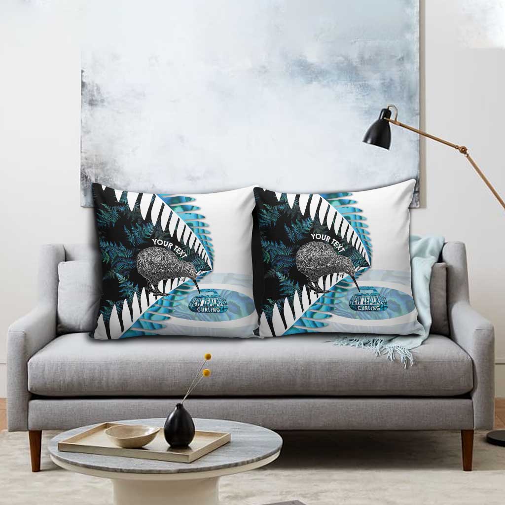 New Zealand Silver Fern Curling Personalised Pillow Cover Aotearoa Kiwi Ponga Paua Shell Version - Aussie Hoodie