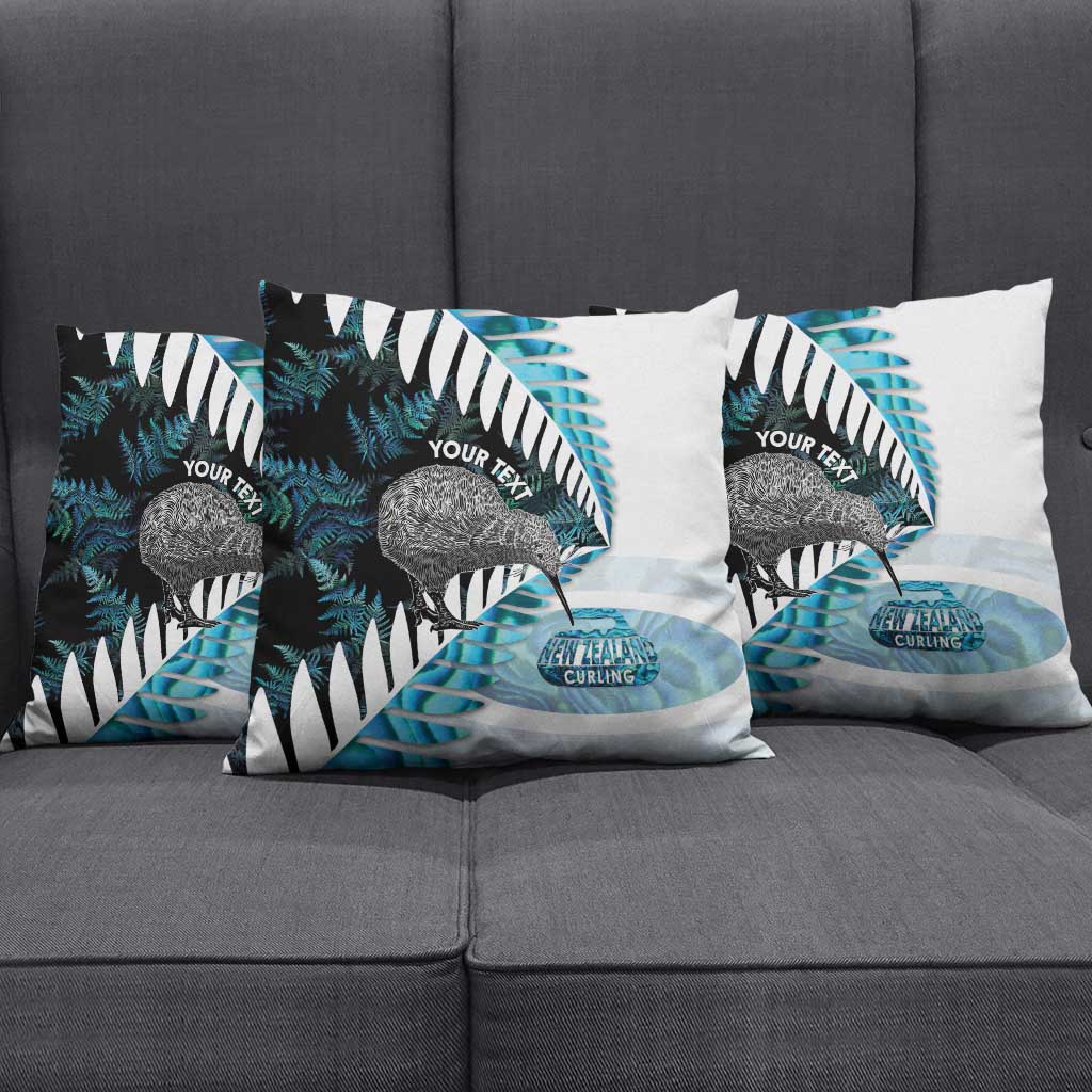 New Zealand Silver Fern Curling Personalised Pillow Cover Aotearoa Kiwi Ponga Paua Shell Version - Aussie Hoodie