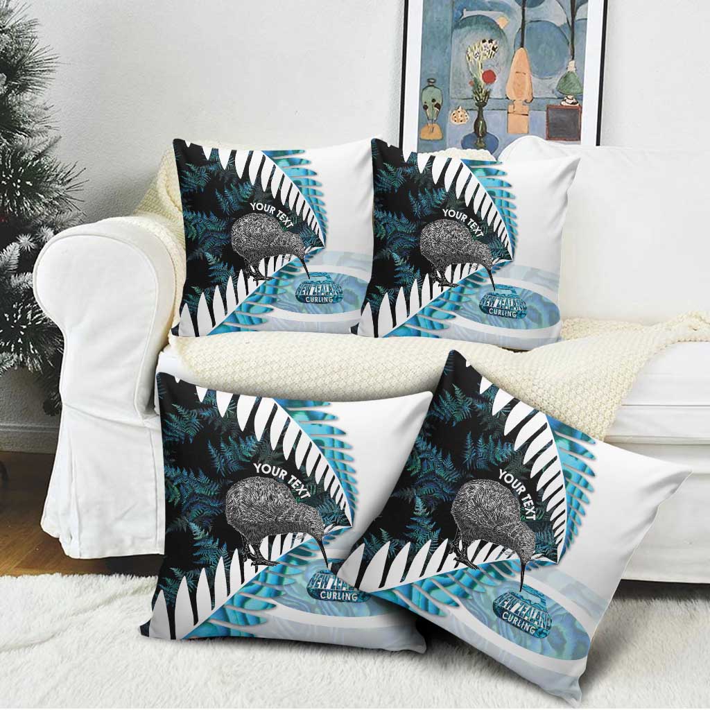 New Zealand Silver Fern Curling Personalised Pillow Cover Aotearoa Kiwi Ponga Paua Shell Version - Aussie Hoodie