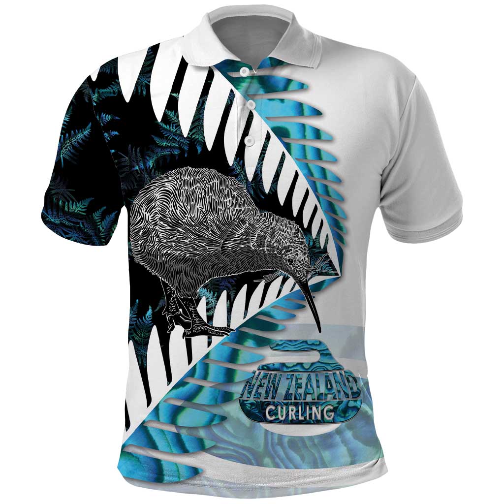 New Zealand Silver Fern Curling Personalised Polo Shirt Aotearoa Kiwi Ponga Paua Shell Version - Aussie Hoodie