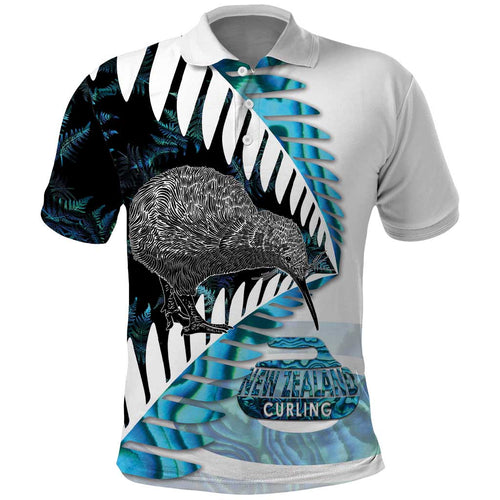 New Zealand Silver Fern Curling Personalised Polo Shirt Aotearoa Kiwi Ponga Paua Shell Version - Aussie Hoodie