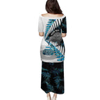 New Zealand Silver Fern Curling Personalised Puletasi Aotearoa Kiwi Ponga Paua Shell Version - Aussie Hoodie