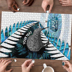 New Zealand Silver Fern Curling Personalised Puzzle Aotearoa Kiwi Ponga Paua Shell Version - Aussie Hoodie