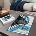 New Zealand Silver Fern Curling Personalised Puzzle Aotearoa Kiwi Ponga Paua Shell Version - Aussie Hoodie