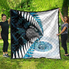 New Zealand Silver Fern Curling Personalised Quilt Aotearoa Kiwi Ponga Paua Shell Version - Aussie Hoodie