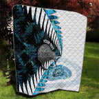 New Zealand Silver Fern Curling Personalised Quilt Aotearoa Kiwi Ponga Paua Shell Version - Aussie Hoodie