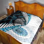 New Zealand Silver Fern Curling Personalised Quilt Aotearoa Kiwi Ponga Paua Shell Version - Aussie Hoodie