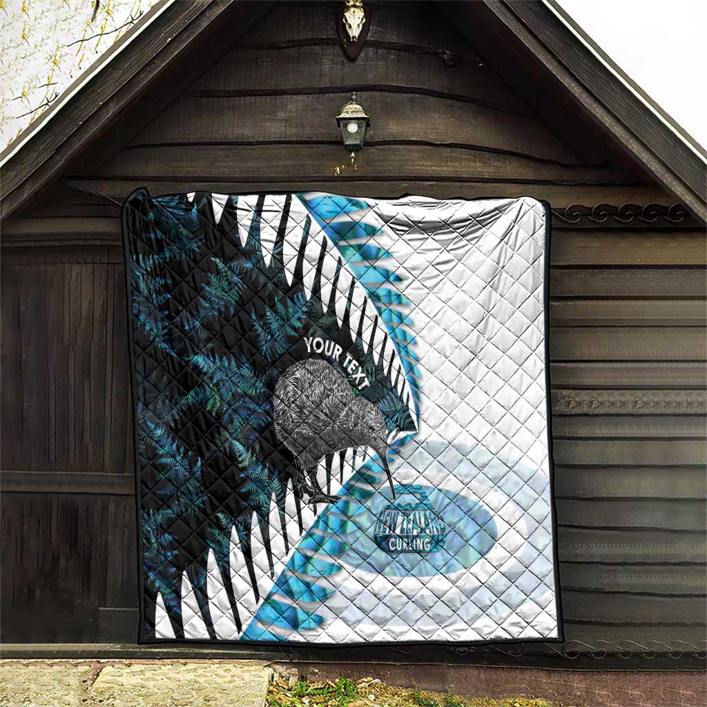 New Zealand Silver Fern Curling Personalised Quilt Aotearoa Kiwi Ponga Paua Shell Version - Aussie Hoodie