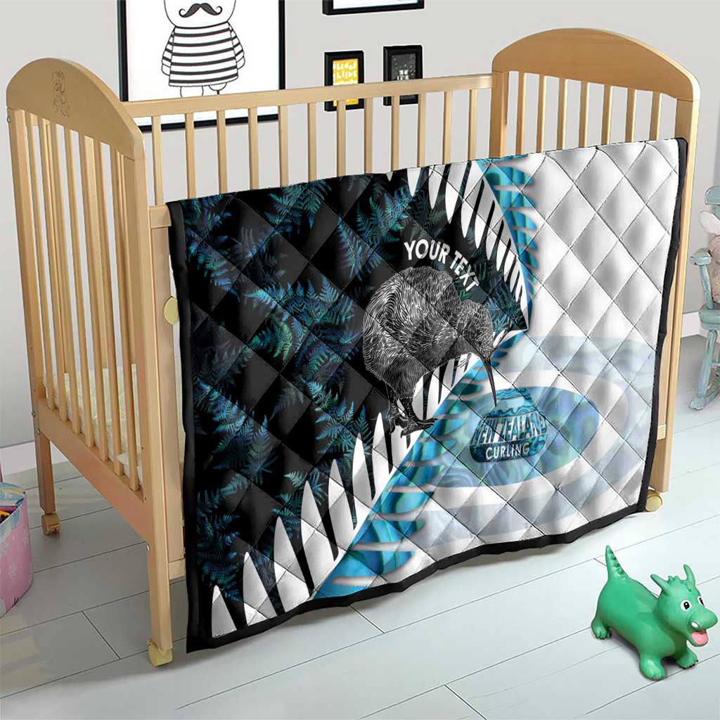 New Zealand Silver Fern Curling Personalised Quilt Aotearoa Kiwi Ponga Paua Shell Version - Aussie Hoodie