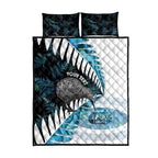 New Zealand Silver Fern Curling Personalised Quilt Bed Set Aotearoa Kiwi Ponga Paua Shell Version - Aussie Hoodie
