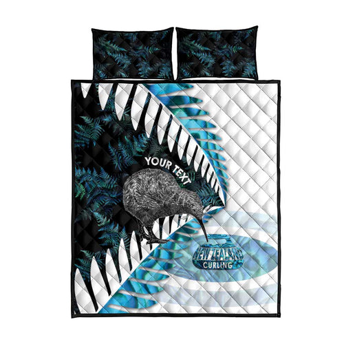New Zealand Silver Fern Curling Personalised Quilt Bed Set Aotearoa Kiwi Ponga Paua Shell Version - Aussie Hoodie