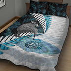 New Zealand Silver Fern Curling Personalised Quilt Bed Set Aotearoa Kiwi Ponga Paua Shell Version - Aussie Hoodie