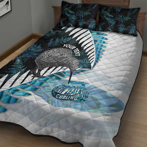 New Zealand Silver Fern Curling Personalised Quilt Bed Set Aotearoa Kiwi Ponga Paua Shell Version - Aussie Hoodie