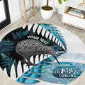 New Zealand Silver Fern Curling Personalised Round Carpet Aotearoa Kiwi Ponga Paua Shell Version - Aussie Hoodie