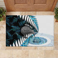New Zealand Silver Fern Curling Personalised Rubber Doormat Aotearoa Kiwi Ponga Paua Shell Version - Aussie Hoodie