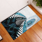 New Zealand Silver Fern Curling Personalised Rubber Doormat Aotearoa Kiwi Ponga Paua Shell Version - Aussie Hoodie