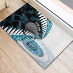 New Zealand Silver Fern Curling Personalised Rubber Doormat Aotearoa Kiwi Ponga Paua Shell Version - Aussie Hoodie