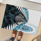 New Zealand Silver Fern Curling Personalised Rubber Doormat Aotearoa Kiwi Ponga Paua Shell Version - Aussie Hoodie