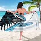 New Zealand Silver Fern Curling Personalised Sarong Aotearoa Kiwi Ponga Paua Shell Version - Aussie Hoodie