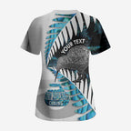 New Zealand Silver Fern Curling Personalised Scrub Top Aotearoa Kiwi Ponga Paua Shell Version - Aussie Hoodie