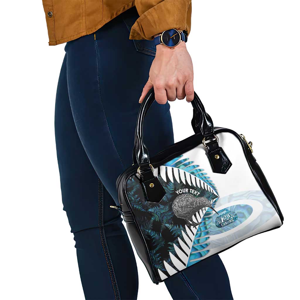 New Zealand Silver Fern Curling Personalised Shoulder Handbag Aotearoa Kiwi Ponga Paua Shell Version - Aussie Hoodie