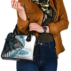 New Zealand Silver Fern Curling Personalised Shoulder Handbag Aotearoa Kiwi Ponga Paua Shell Version - Aussie Hoodie