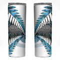 New Zealand Silver Fern Curling Personalised Skinny Tumbler Aotearoa Kiwi Ponga Paua Shell Version - Aussie Hoodie