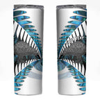 New Zealand Silver Fern Curling Personalised Skinny Tumbler Aotearoa Kiwi Ponga Paua Shell Version - Aussie Hoodie