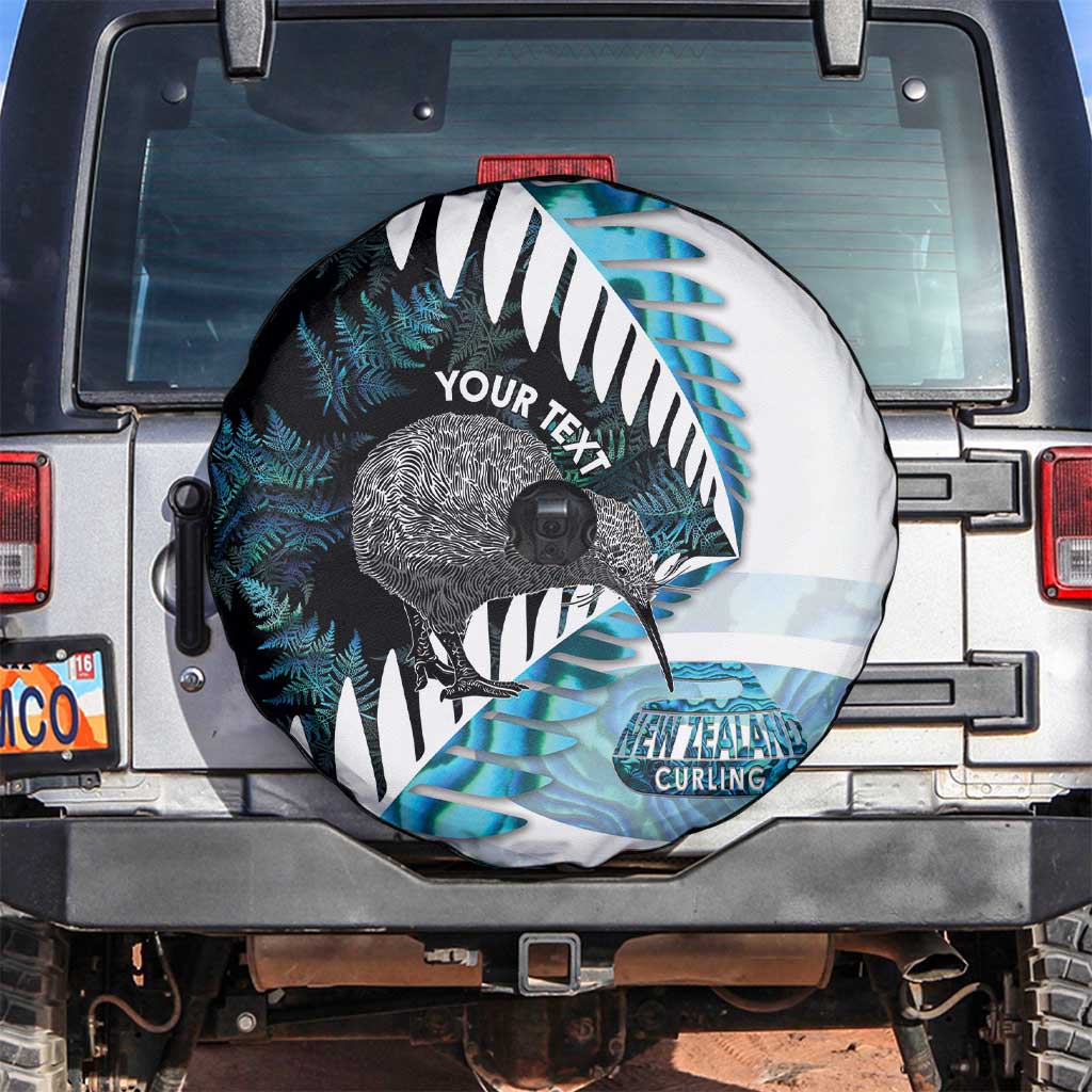 New Zealand Silver Fern Curling Personalised Spare Tire Cover Aotearoa Kiwi Ponga Paua Shell Version - Aussie Hoodie