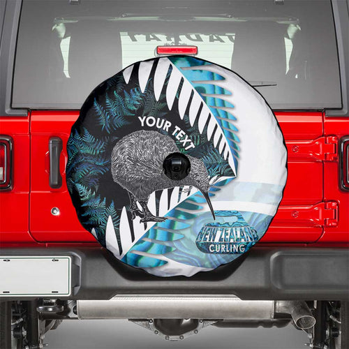 New Zealand Silver Fern Curling Personalised Spare Tire Cover Aotearoa Kiwi Ponga Paua Shell Version - Aussie Hoodie