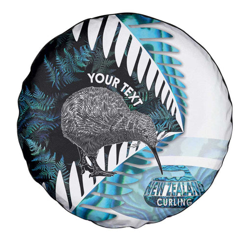 New Zealand Silver Fern Curling Personalised Spare Tire Cover Aotearoa Kiwi Ponga Paua Shell Version - Aussie Hoodie