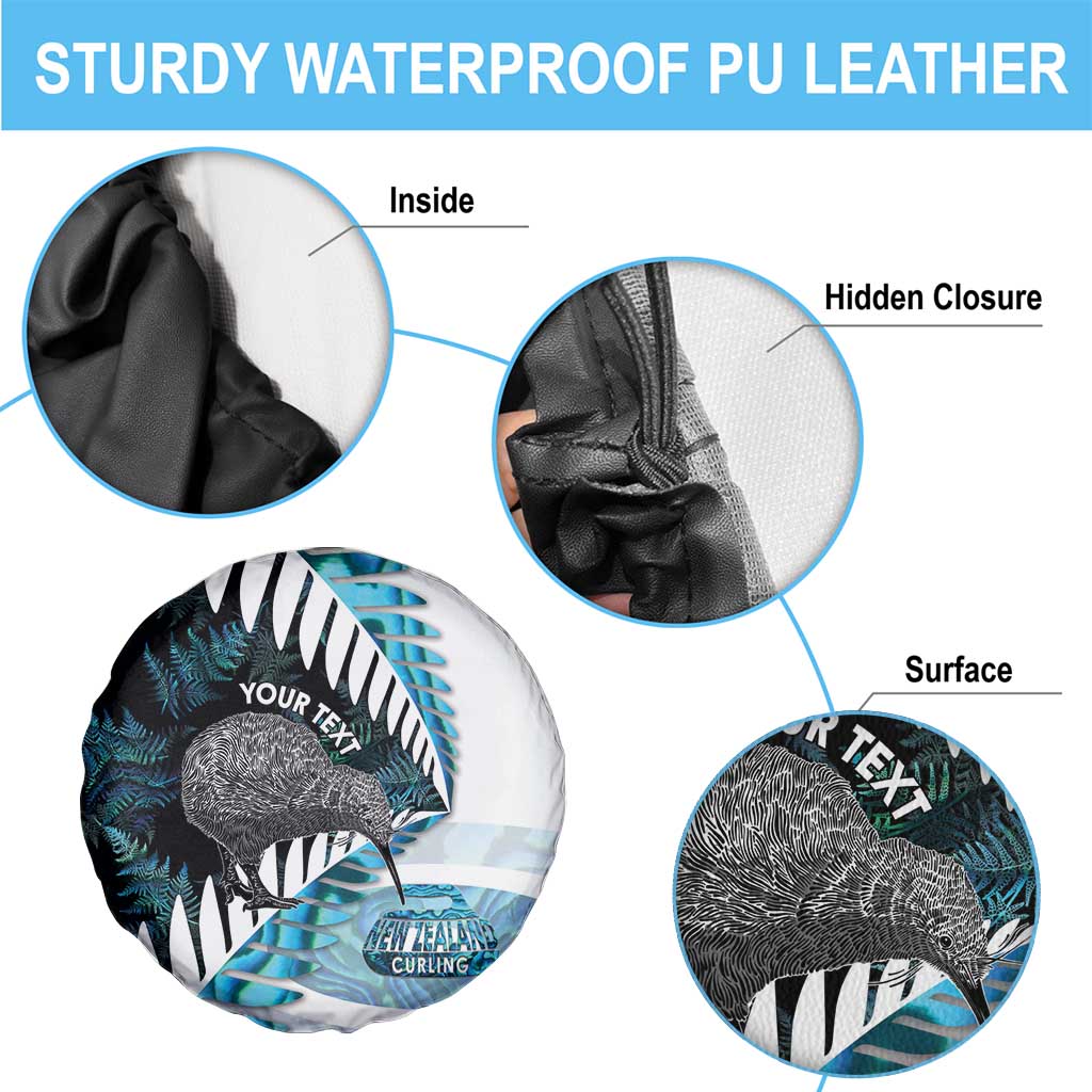 New Zealand Silver Fern Curling Personalised Spare Tire Cover Aotearoa Kiwi Ponga Paua Shell Version - Aussie Hoodie