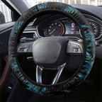 New Zealand Silver Fern Curling Steering Wheel Cover Aotearoa Kiwi Ponga Paua Shell Version - Aussie Hoodie
