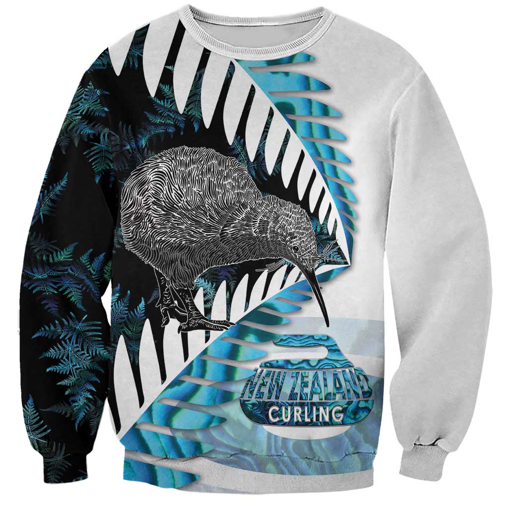 New Zealand Silver Fern Curling Personalised Sweatshirt Aotearoa Kiwi Ponga Paua Shell Version - Aussie Hoodie