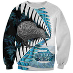 New Zealand Silver Fern Curling Personalised Sweatshirt Aotearoa Kiwi Ponga Paua Shell Version - Aussie Hoodie