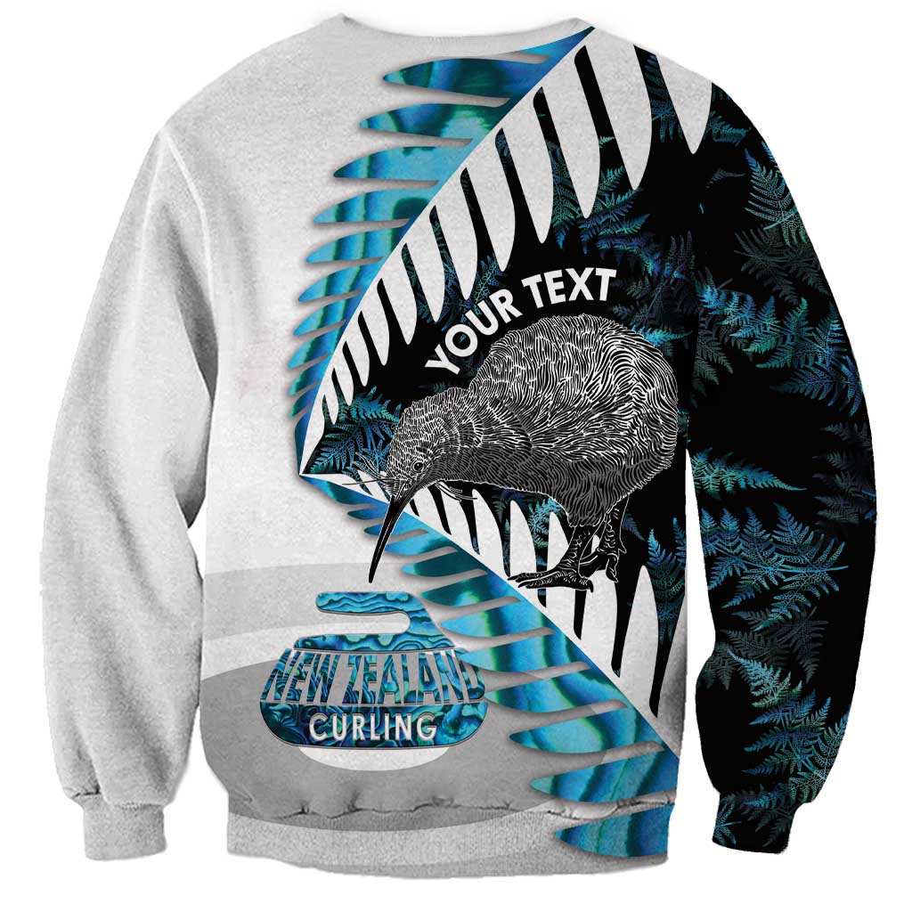 New Zealand Silver Fern Curling Personalised Sweatshirt Aotearoa Kiwi Ponga Paua Shell Version - Aussie Hoodie