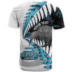 New Zealand Silver Fern Curling Personalised T Shirt Aotearoa Kiwi Ponga Paua Shell Version - Aussie Hoodie