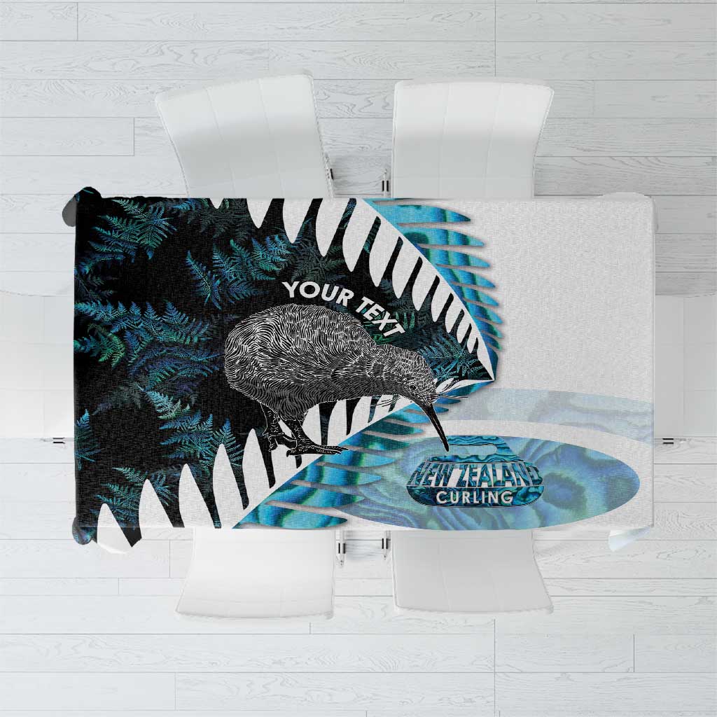 New Zealand Silver Fern Curling Personalised Tablecloth Aotearoa Kiwi Ponga Paua Shell Version - Aussie Hoodie