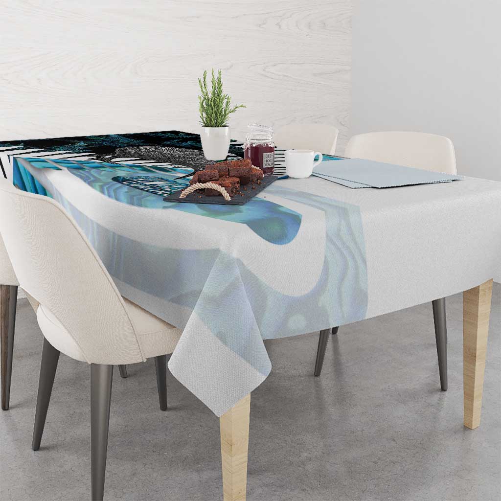 New Zealand Silver Fern Curling Personalised Tablecloth Aotearoa Kiwi Ponga Paua Shell Version - Aussie Hoodie