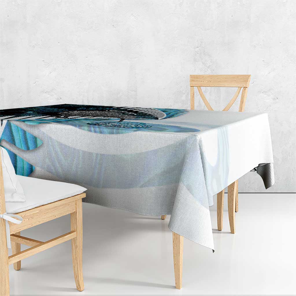 New Zealand Silver Fern Curling Personalised Tablecloth Aotearoa Kiwi Ponga Paua Shell Version - Aussie Hoodie